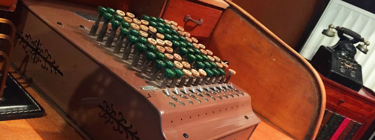 close-up of an antique typewriter